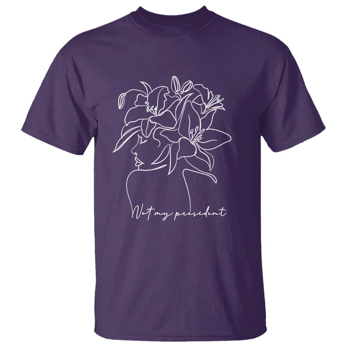 Funny Not My President T Shirt Liberal Floral Woman Face TS11 Purple Print Your Wear