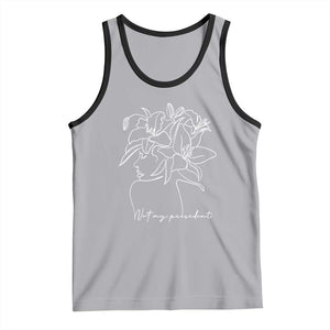 Funny Not My President Tank Top Liberal Floral Woman Face TS11 Athletic Heather Black Print Your Wear