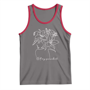 Funny Not My President Tank Top Liberal Floral Woman Face TS11 Deep Heather Red Print Your Wear