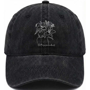 Funny Not My President Washed Cotton Baseball Cap Liberal Floral Woman Face TS11 Print Your Wear