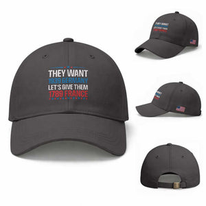 Funny They Want 1939 Germany Let's Give Them 1789 France Baseball Cap Political History TS11 Baseball Cap Universal Fit Dark Gray Print Your Wear