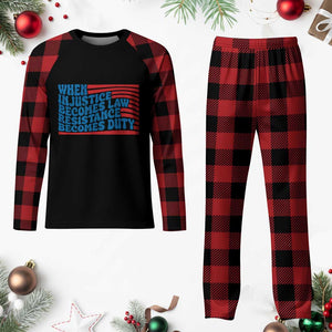 When Injustice Becomes Law Resistance Becomes Duty Plaid Pajama Set Thomas Jefferson Quotes TS11 Buffalo Plaid Print Your Wear