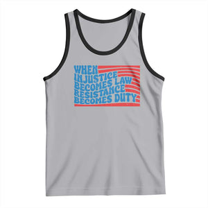 When Injustice Becomes Law Resistance Becomes Duty Tank Top Thomas Jefferson Quotes TS11 Athletic Heather Black Print Your Wear