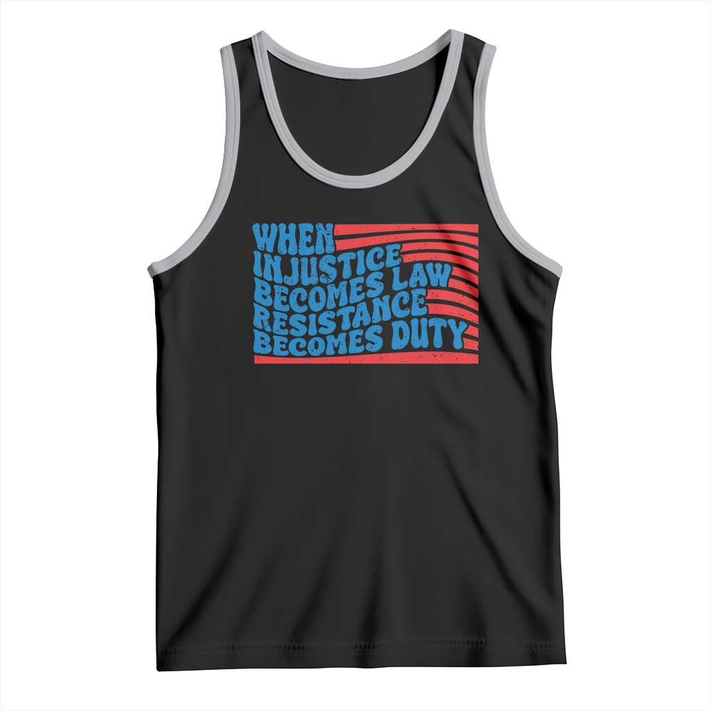 When Injustice Becomes Law Resistance Becomes Duty Tank Top Thomas Jefferson Quotes TS11 Black Athletic Heather Print Your Wear