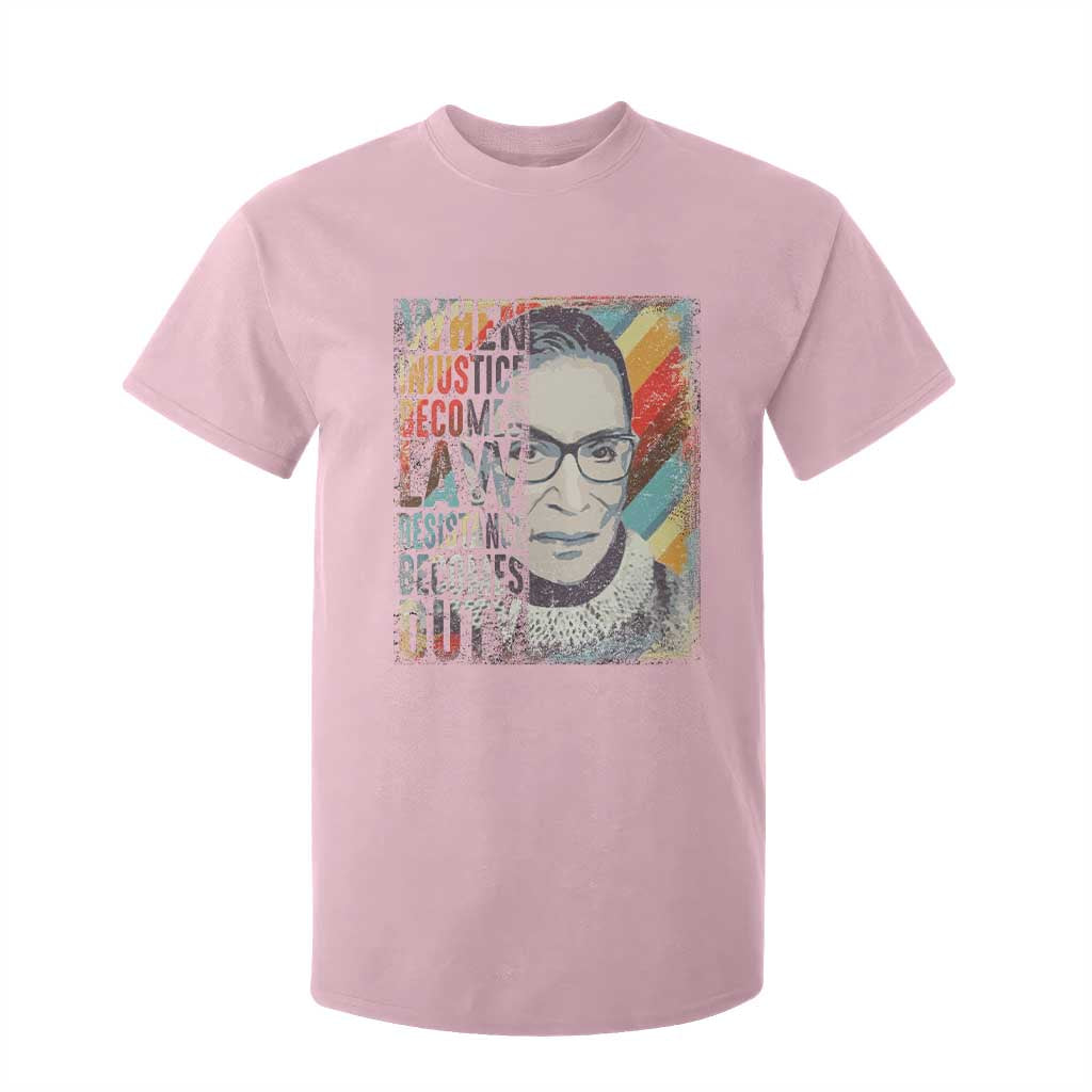 When Injustice Becomes Law Resistance Becomes Duty T Shirt For Kid RBG Quote TS11 Light Pink Print Your Wear