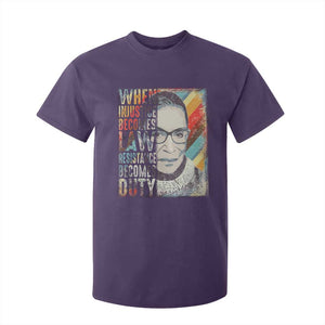 When Injustice Becomes Law Resistance Becomes Duty T Shirt For Kid RBG Quote TS11 Purple Print Your Wear