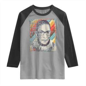 When Injustice Becomes Law Resistance Becomes Duty Raglan Shirt RBG Quote TS11 Sport Gray Black Print Your Wear