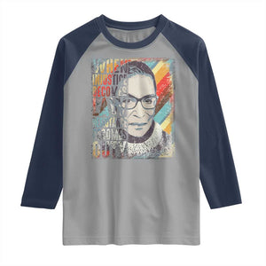 When Injustice Becomes Law Resistance Becomes Duty Raglan Shirt RBG Quote TS11 Sport Gray Navy Print Your Wear