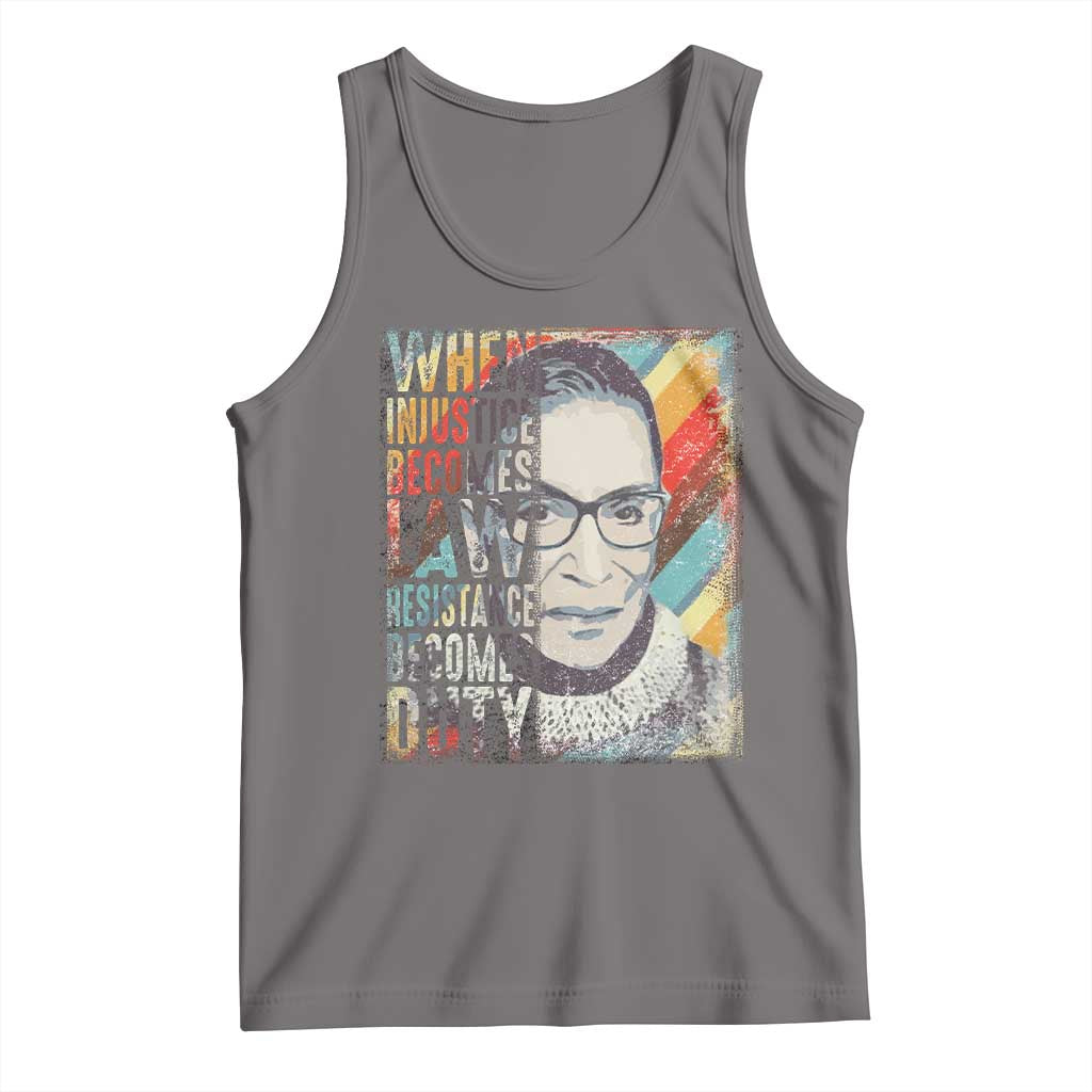 When Injustice Becomes Law Resistance Becomes Duty Tank Top RBG Quote TS11 Deep Heather Print Your Wear