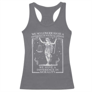 We No Longer Have A Difference In Political Opinion Racerback Tank Top Justice Political TS11 Charcoal Print Your Wear