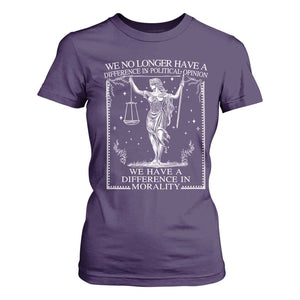 We No Longer Have A Difference In Political Opinion T Shirt For Women Justice Political TS11 Purple Print Your Wear