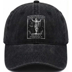 We No Longer Have A Difference In Political Opinion Washed Cotton Baseball Cap Justice Political TS11 Print Your Wear