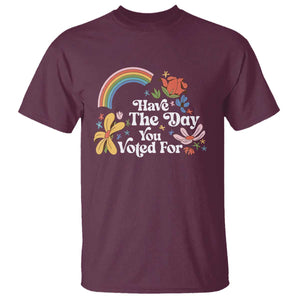 Have The Day You Voted For T Shirt Retro Rainbow TS11 Maroon Print Your Wear