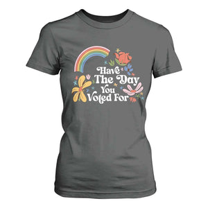Have The Day You Voted For T Shirt For Women Retro Rainbow TS11 Dark Heather Print Your Wear