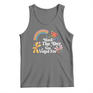 Have The Day You Voted For Tank Top Retro Rainbow TS11 Black Heather Print Your Wear
