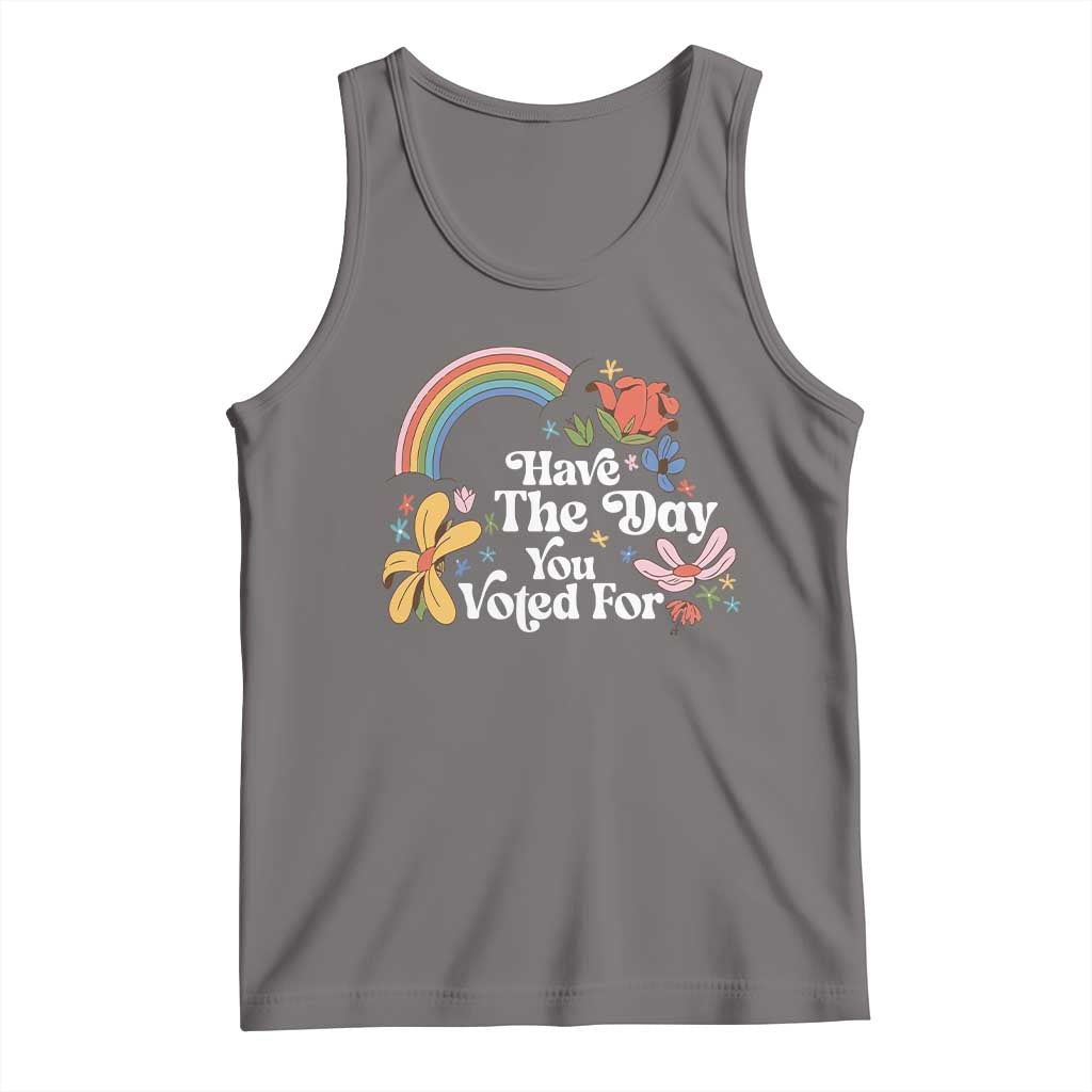 Have The Day You Voted For Tank Top Retro Rainbow TS11 Deep Heather Print Your Wear