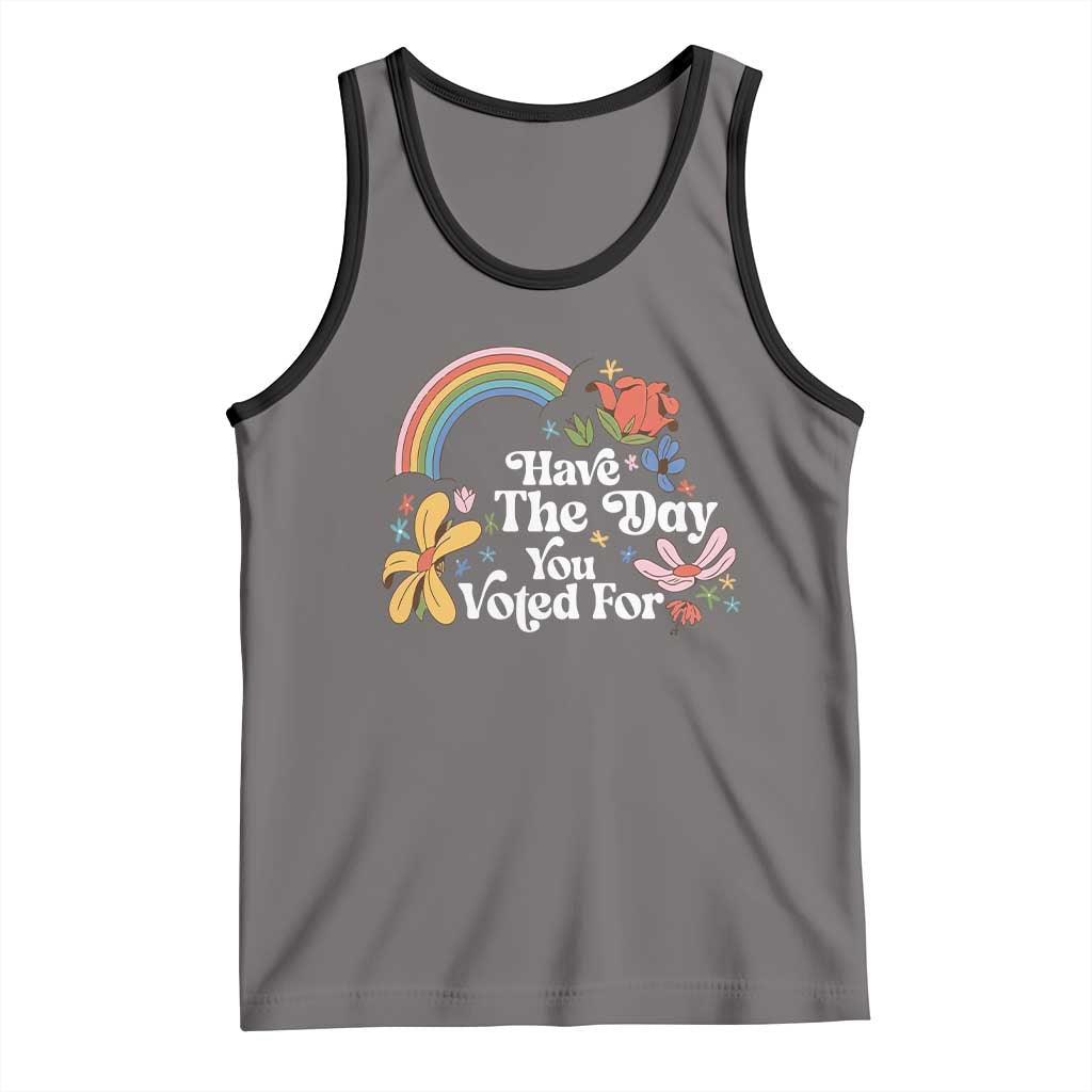 Have The Day You Voted For Tank Top Retro Rainbow TS11 Deep Heather Black Print Your Wear
