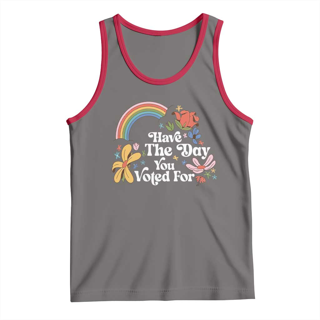 Have The Day You Voted For Tank Top Retro Rainbow TS11 Deep Heather Red Print Your Wear