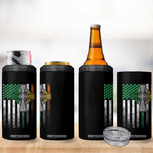 Irish Pride 4 in 1 Can Cooler Tumbler American Flag Celtic Cross Shamrock St Patrick's Day TS11 Print Your Wear
