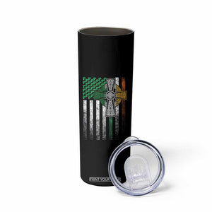 Irish Pride Skinny Tumbler American Flag Celtic Cross Shamrock St Patrick's Day TS11 Print Your Wear