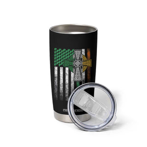 Irish Pride Tumbler Cup American Flag Celtic Cross Shamrock St Patrick's Day TS11 Print Your Wear