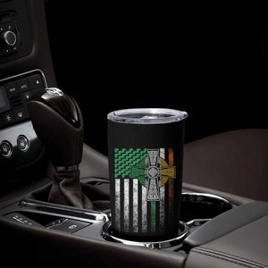 Irish Pride Tumbler Cup American Flag Celtic Cross Shamrock St Patrick's Day TS11 Print Your Wear