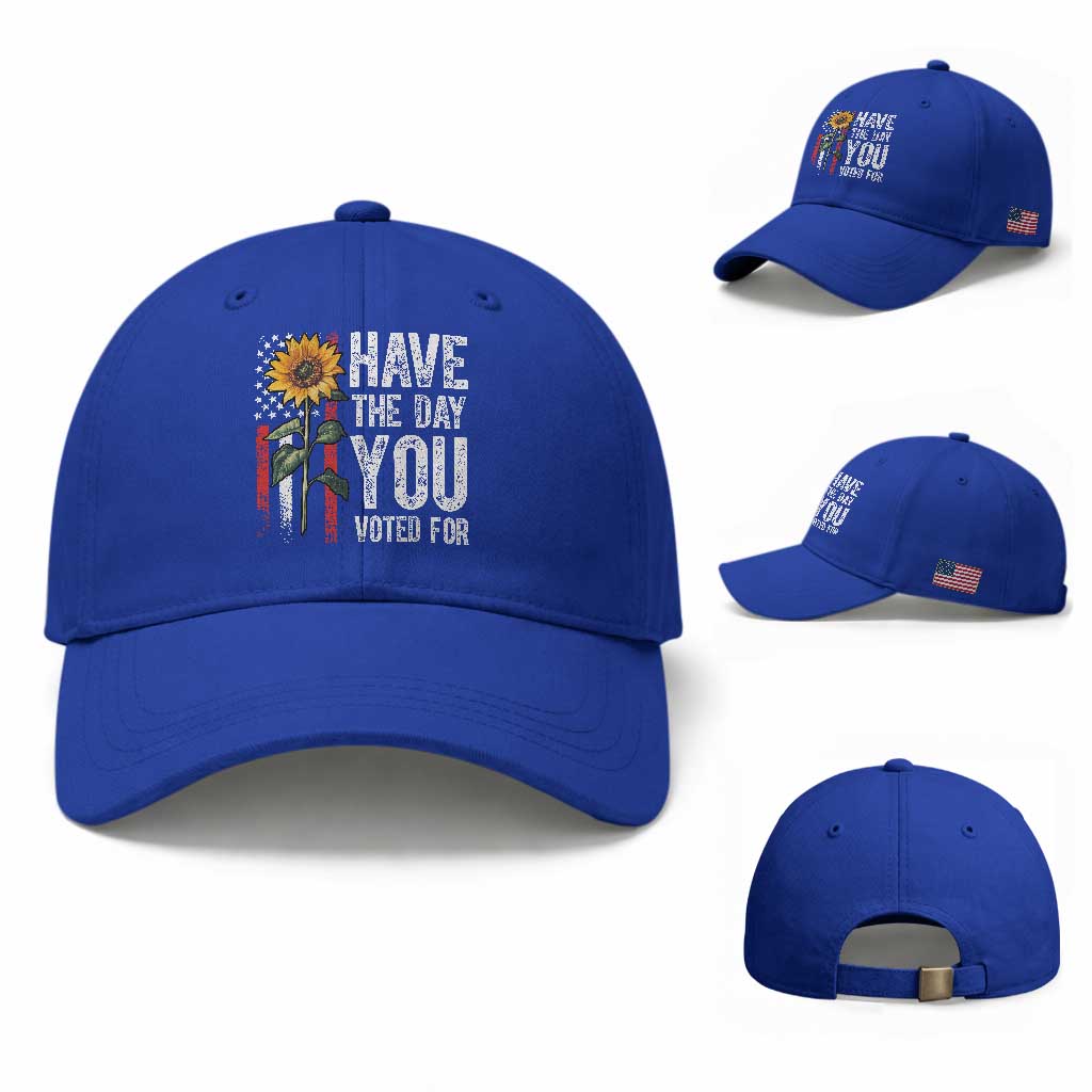 Have The Day You Voted For Baseball Cap Vintage American Flag Sunflower TS11 Baseball Cap Universal Fit Royal Blue Print Your Wear