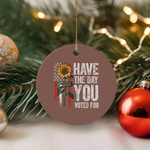 Have The Day You Voted For Ceramic Ornament Vintage American Flag Sunflower TS11 1pc Mocha Print Your Wear