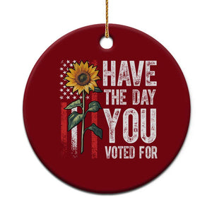 Have The Day You Voted For Ceramic Ornament Vintage American Flag Sunflower TS11 1pc Red Print Your Wear