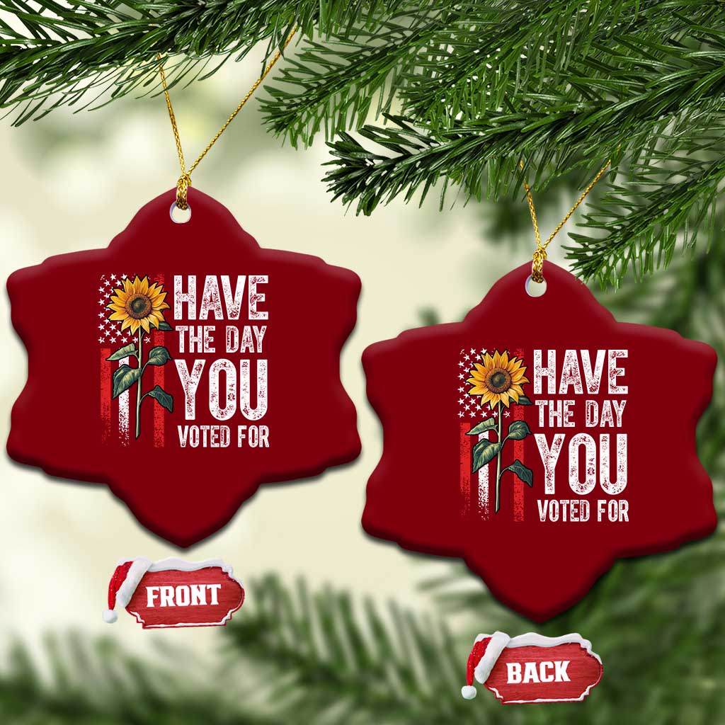 Have The Day You Voted For Ceramic Ornament Vintage American Flag Sunflower TS11 Print Your Wear