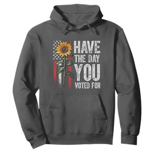 Have The Day You Voted For Hoodie Vintage American Flag Sunflower TS11 Dark Heather Print Your Wear
