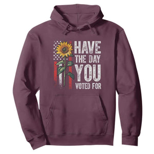 Have The Day You Voted For Hoodie Vintage American Flag Sunflower TS11 Maroon Print Your Wear