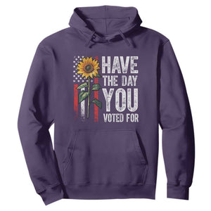 Have The Day You Voted For Hoodie Vintage American Flag Sunflower TS11 Purple Print Your Wear