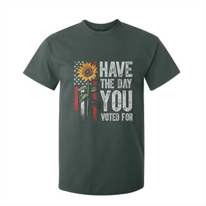 Have The Day You Voted For T Shirt For Kid Vintage American Flag Sunflower TS11 Dark Forest Green Print Your Wear