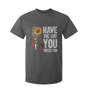 Have The Day You Voted For T Shirt For Kid Vintage American Flag Sunflower TS11 Dark Heather Print Your Wear