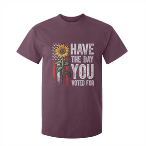 Have The Day You Voted For T Shirt For Kid Vintage American Flag Sunflower TS11 Maroon Print Your Wear