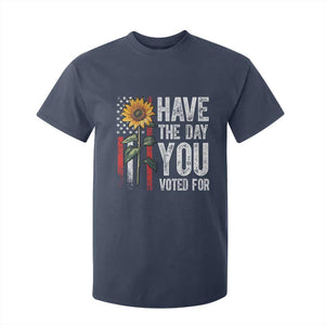 Have The Day You Voted For T Shirt For Kid Vintage American Flag Sunflower TS11 Navy Print Your Wear