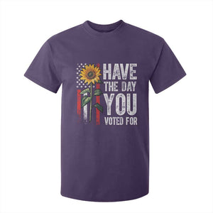 Have The Day You Voted For T Shirt For Kid Vintage American Flag Sunflower TS11 Purple Print Your Wear