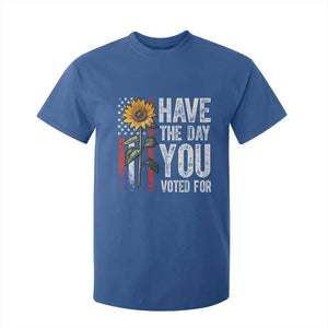 Have The Day You Voted For T Shirt For Kid Vintage American Flag Sunflower TS11 Royal Blue Print Your Wear