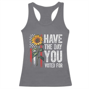 Have The Day You Voted For Racerback Tank Top Vintage American Flag Sunflower TS11 Charcoal Print Your Wear