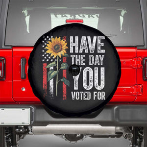 Have The Day You Voted For Spare Tire Cover Vintage American Flag Sunflower TS11 Black Print Your Wear