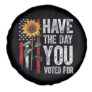 Have The Day You Voted For Spare Tire Cover Vintage American Flag Sunflower TS11 Print Your Wear