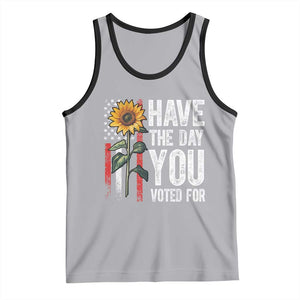 Have The Day You Voted For Tank Top Vintage American Flag Sunflower TS11 Athletic Heather Black Print Your Wear
