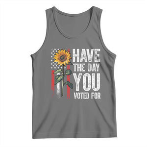 Have The Day You Voted For Tank Top Vintage American Flag Sunflower TS11 Black Heather Print Your Wear