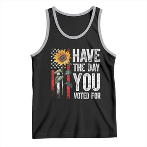 Have The Day You Voted For Tank Top Vintage American Flag Sunflower TS11 Black Athletic Heather Print Your Wear