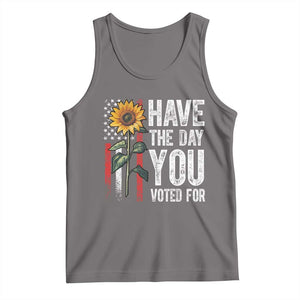 Have The Day You Voted For Tank Top Vintage American Flag Sunflower TS11 Deep Heather Print Your Wear