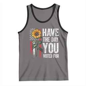 Have The Day You Voted For Tank Top Vintage American Flag Sunflower TS11 Deep Heather Black Print Your Wear