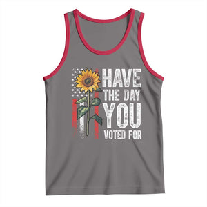 Have The Day You Voted For Tank Top Vintage American Flag Sunflower TS11 Deep Heather Red Print Your Wear