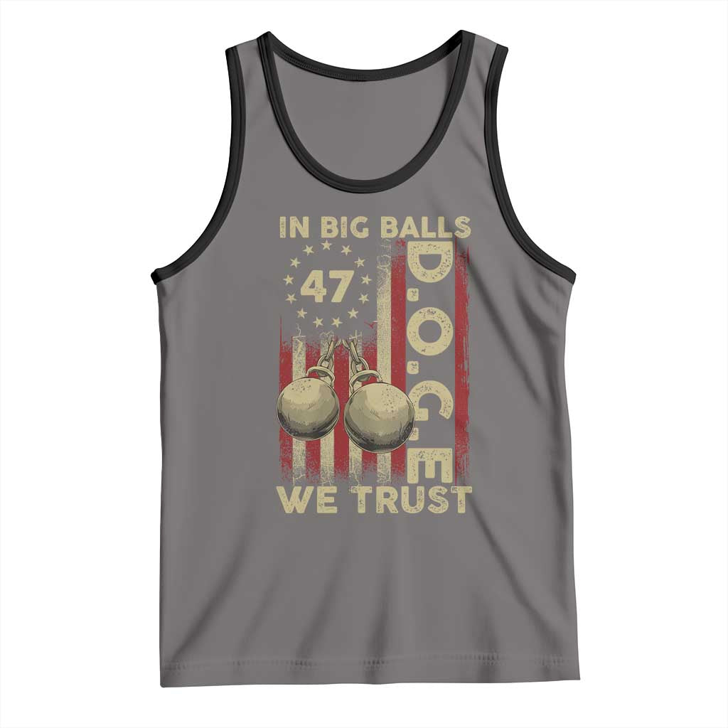 DOGE In Big Balls We Trust 2025 Tank Top Vintage Betsy Ross Flag TS11 Deep Heather Black Print Your Wear