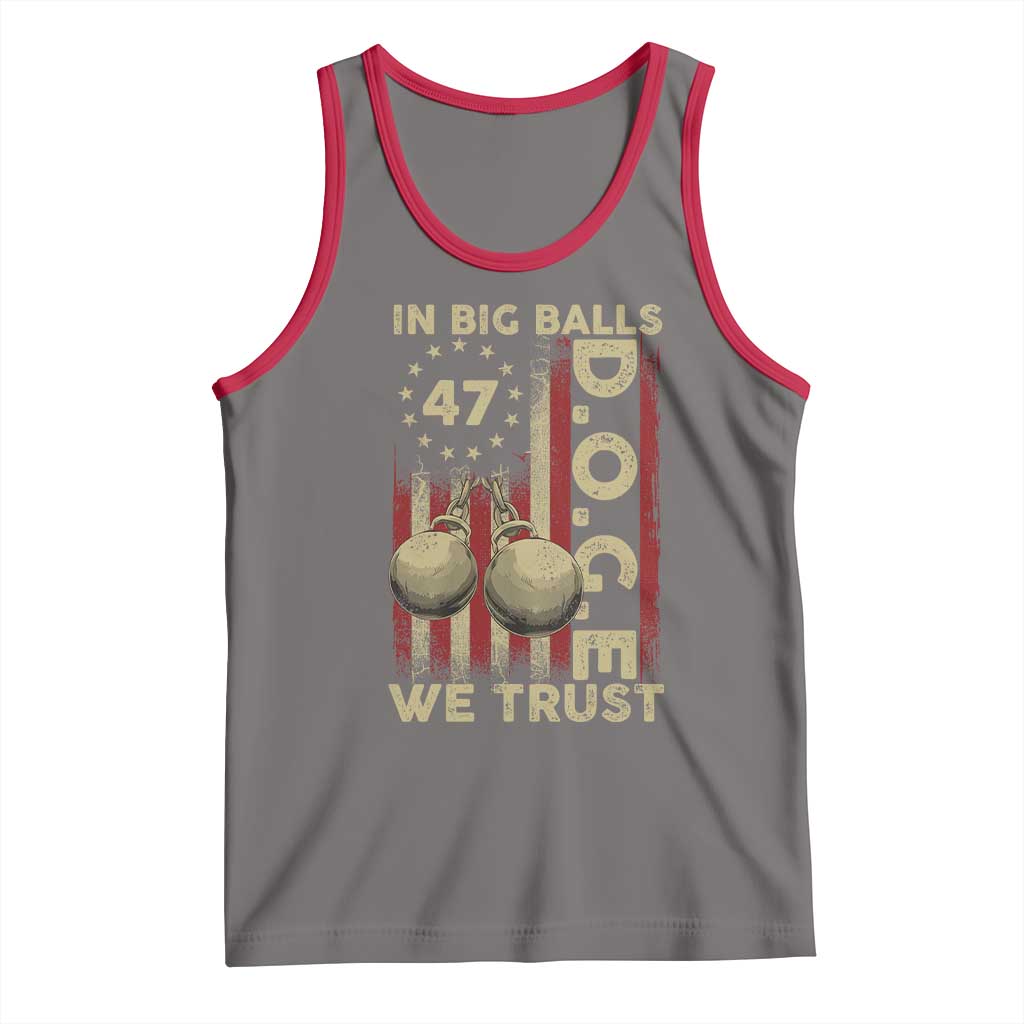 DOGE In Big Balls We Trust 2025 Tank Top Vintage Betsy Ross Flag TS11 Deep Heather Red Print Your Wear